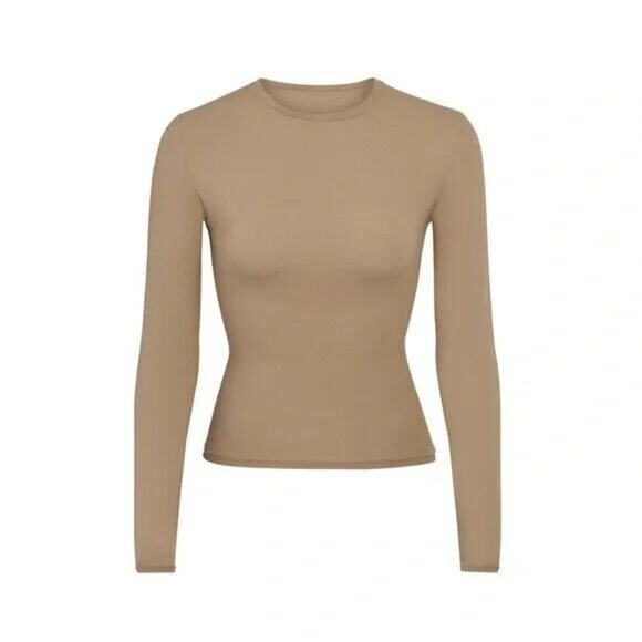 SKIMS Women's Long Sleeve Fits Everybody T-Shirt Desert Size 4X - Picture 1 of 7